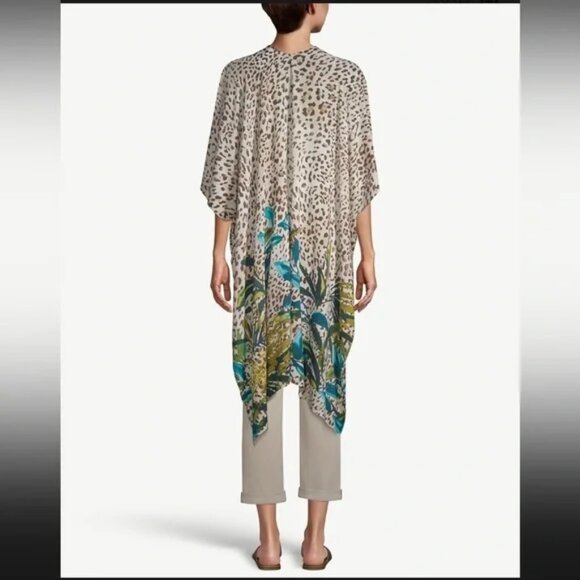 CHICO'S Leopard Print Ruana Duster - Picture 2 of 8